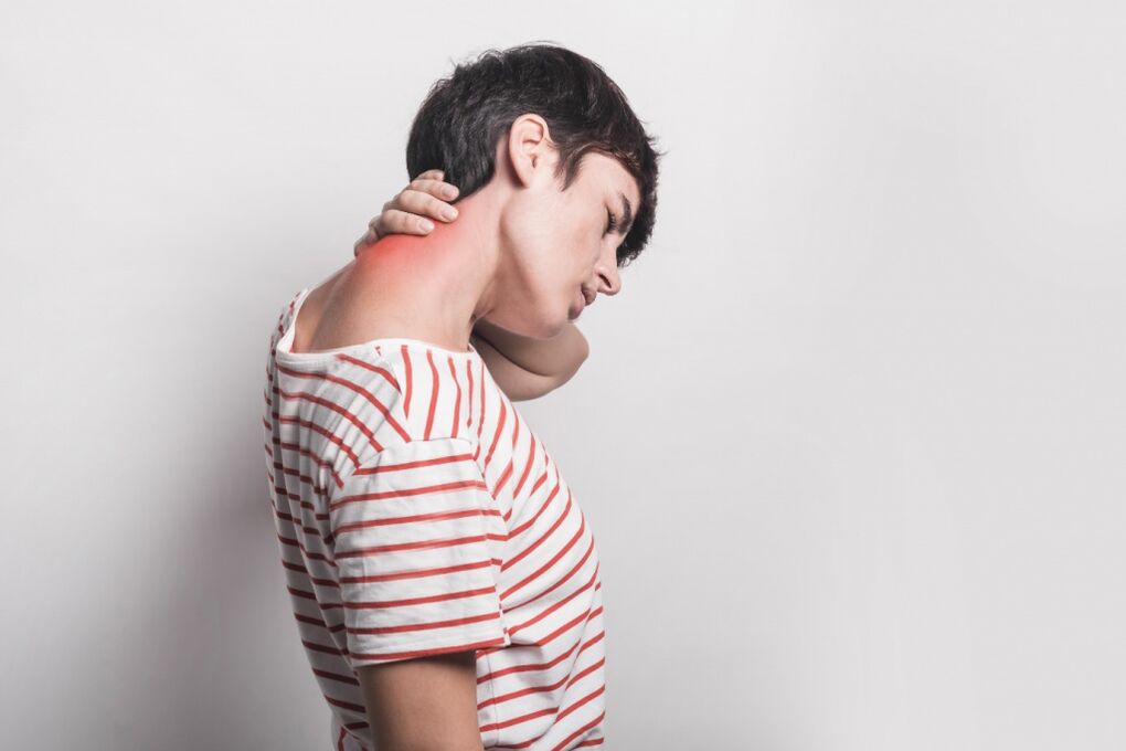 Pain due to cervical spinal osteochondrosis